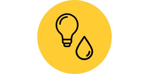 Icon of Lighbulb and Water